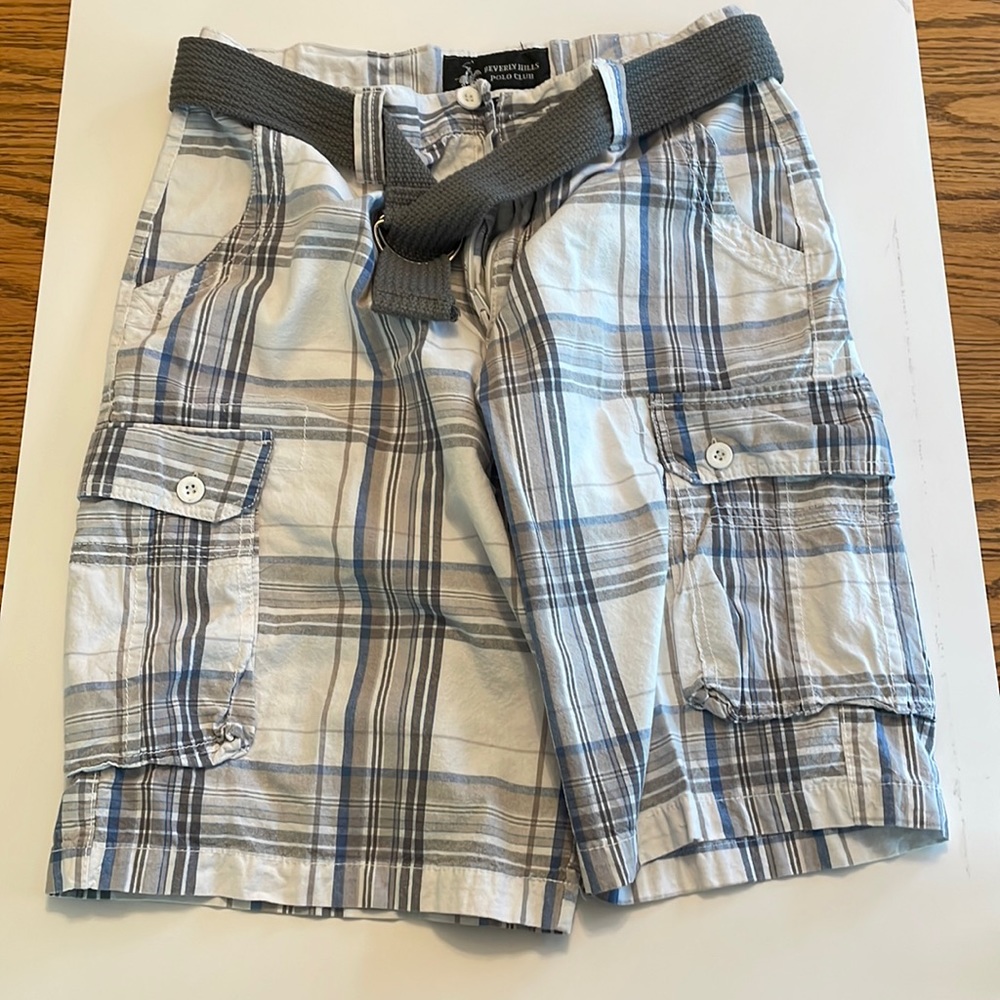 Men’s Polo Plaid Cargo Shorts